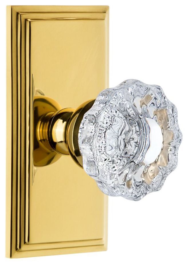 Grandeur CARVER_SD_NA Carre Solid Brass Rose Single Dummy Door - Brass