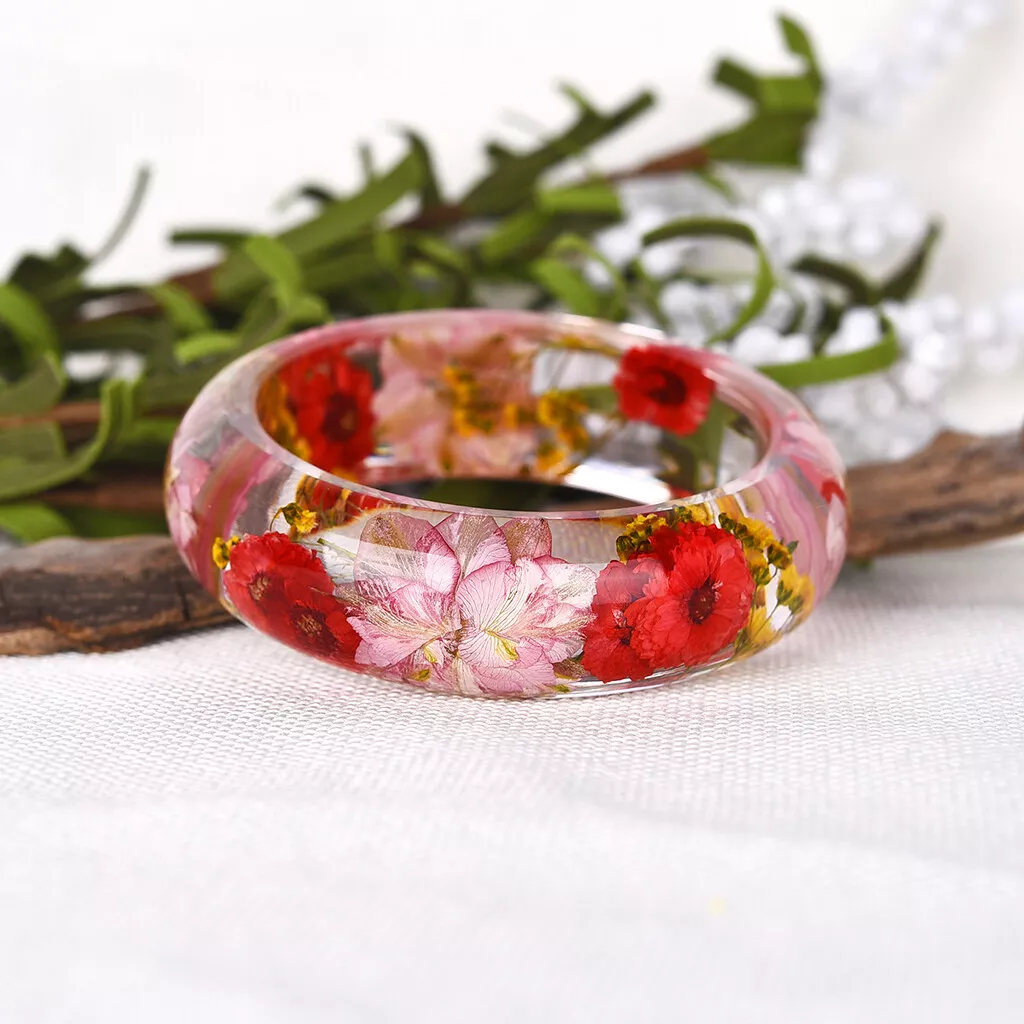 Classic Clear Transparent Gorgeous Glossy Lucite Dried Flower