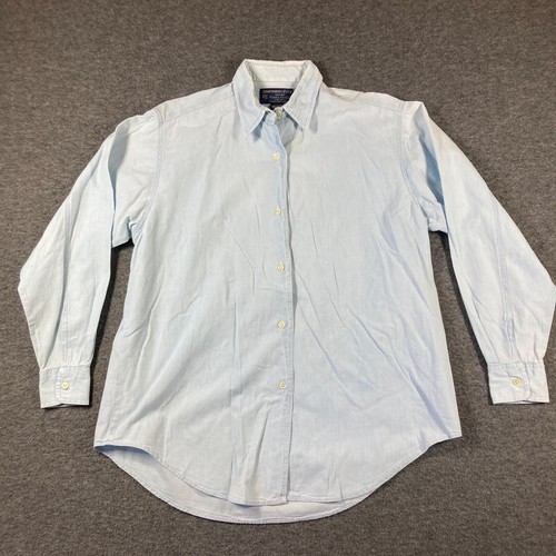Vintage Abercrombie & Fitch Denim Chambray Button Down Shirt Size L Large Blue