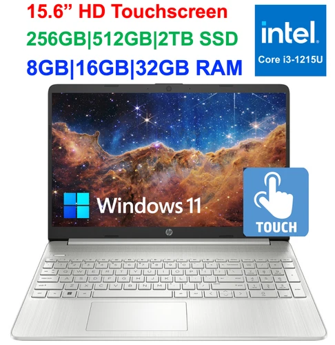 2025 HP Pavilion Laptop 15.6" HD Touch Intel i3-1215U Upto 32GB RAM & 2TB SSD