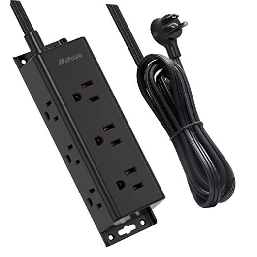 Surge Protector Power Strip -  5Ft Exetnsion Cord with Multiple 5 FT Black-image
