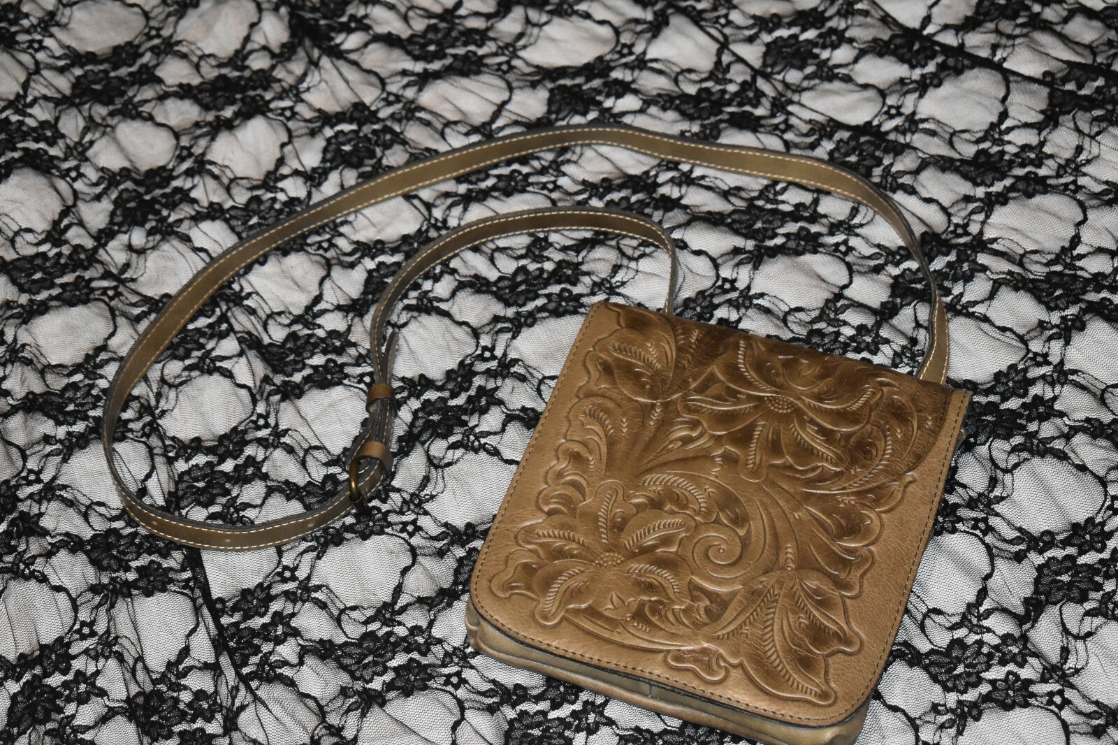 Patricia Nash Handbag Leather, Suede, Olive Green Gem