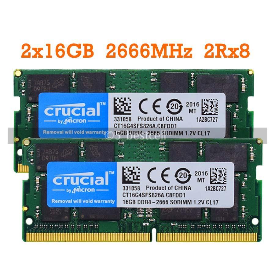 Crucial DDR4 16GB 2133 2400 2666 3200 MHz SODIMM 2Rx8 260Pin