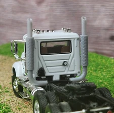 1:64 Scale 3D Printed Semi Truck Short 7" Miter Cut Exhaust Stacks w Heat Shield