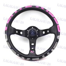 320mm Vertex 1996 Pink Stitch Leather Deep Dish Steering Wheel For Omp Momo Rac 320mm Vertex 1996 Pink Stitch Leather Deep Dish Steering Wheel For Omp Momo Rac