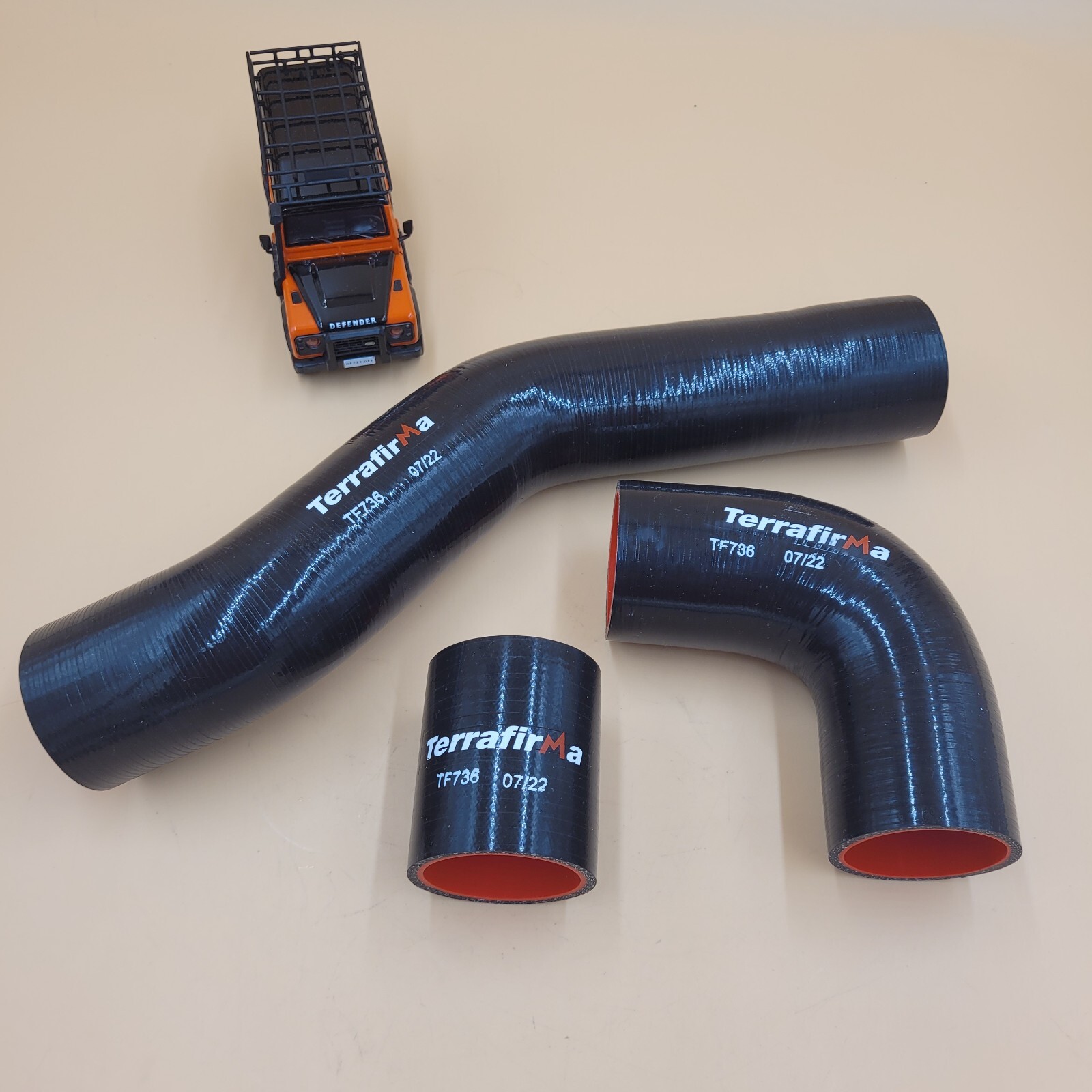 Land Rover Defender 300TDI Intercooler Turbo Hose Kit - 3-Hose Set (Allmakes/Bearmach) 6 thumbnail image