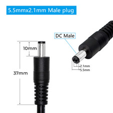 50 pcs set DC Power Pigtail Set Male Female Barrel Jack 18" Wire 5.5mm x 2.1mm