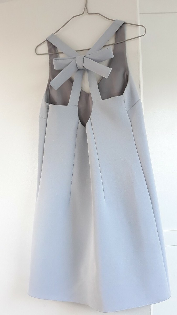 Robe Topshop à Nœud – Couleur Bleu Glacé – Taille 8 – Ligne A – 100% Polyester Doublé – Neuf Sans étiquettes