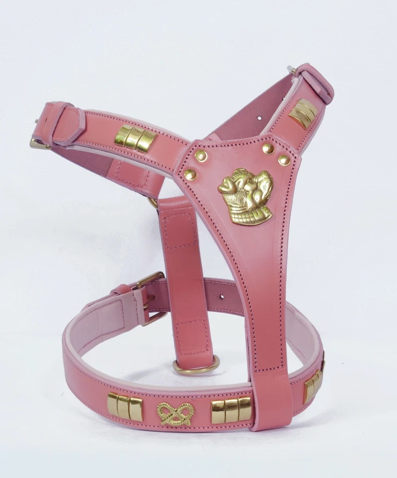 Leather Dog Harness Designer with staffy knot fully padded brass fitting - Image 3 of 4