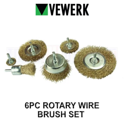 VEWERK 6pc Rotary Wire Brush Set Cup Brush Wheel Set 2151