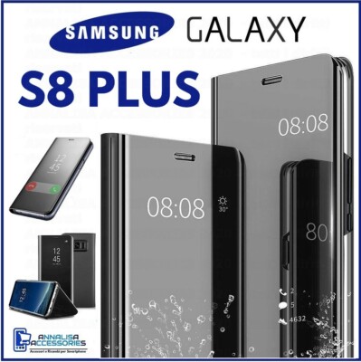 HANDYHÜLLE CLEAR VIEW FÜR SAMSUNG GALAXY S8 PLUS SCHUTZ COVER SPIEGEL FLIP CASE