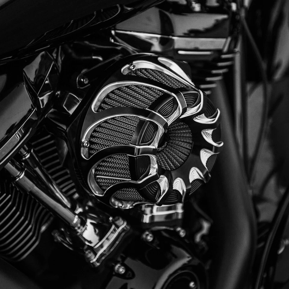 Schwarz Spiral Luftfilter Grau Einlass Für Harley Sportster XL883 1200 2004-2022 - Bild 3 von 4