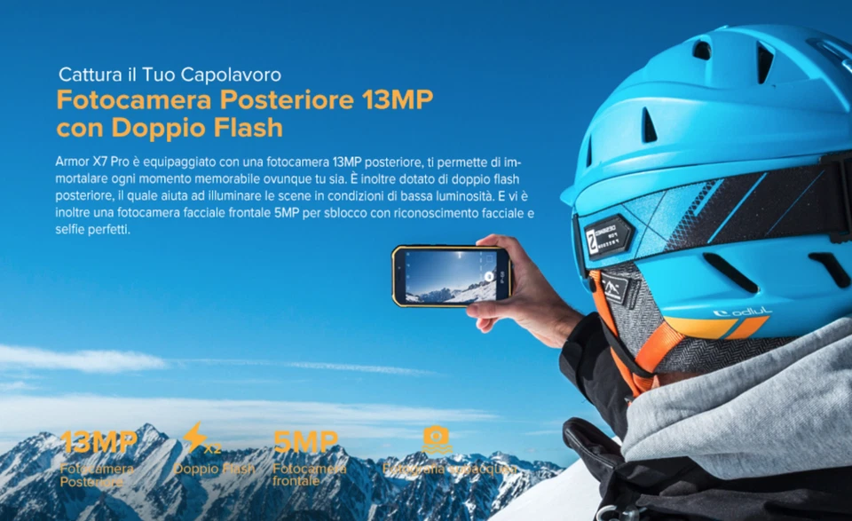 Ulefone ArmorX7 PRO Android 10 Cellulare Antiurto IP68, Quad-Core 4GB+32GB - Immagine 2 di 4