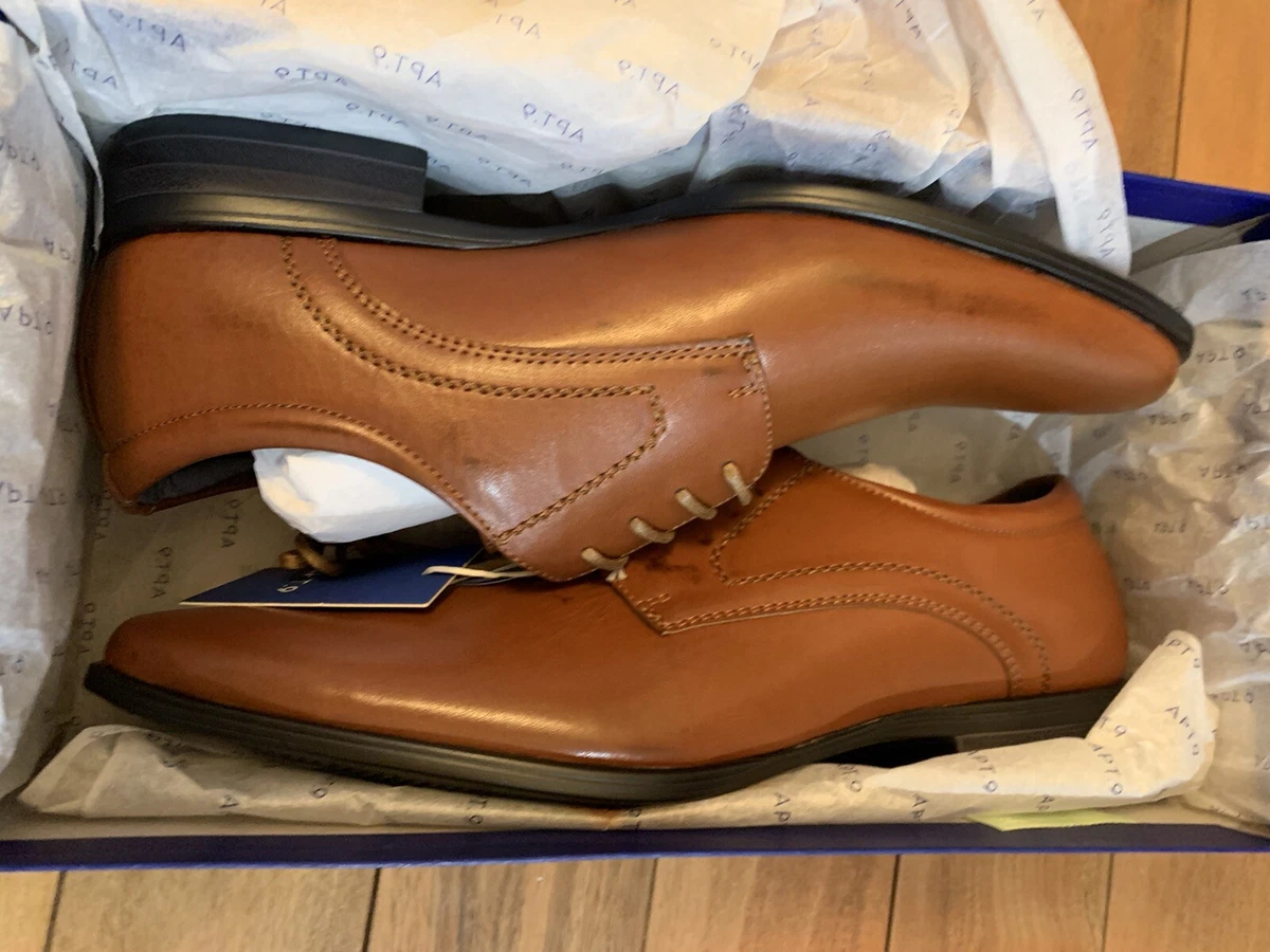 Apt.9 Men Ortholite Inpressions Brown Dress Shoes Size 12 Coushed