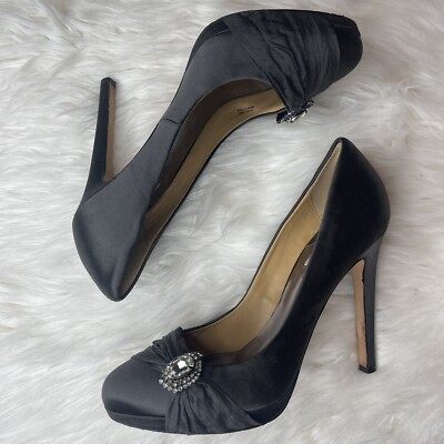 Badgley Mischka Odell Pumps Womens Gray High Heel Satin