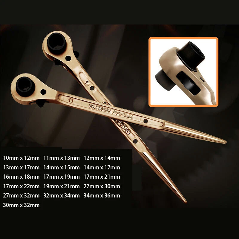 10mm-36mm Scaffold Spanner Ratchet Podger Scaffolding Pry Bar Wrench Claw Hammer - Image 2 of 4