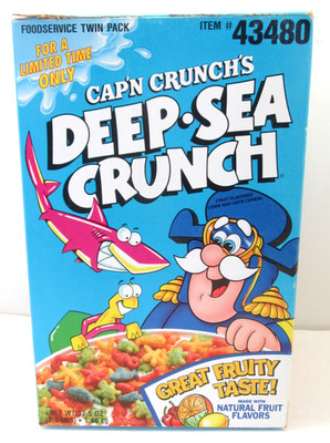 Quaker Oats Cap'n Crunch Deep Sea Cereal Box 1994 Foodservice Twin Pack Rare