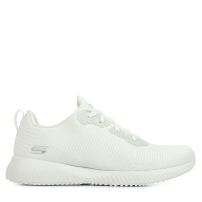 Chaussures Baskets Skechers femme Bobs Squad "Tough Talk" Blanc Blanche Textile - Photo 1/4