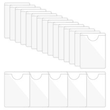 20Pack 2.4" x 3" Self Adhesive Index Card Pockets Plastic Label Holder Clear