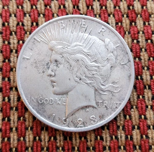1923 $1 Peace Dollar 90% Silver EF - AU