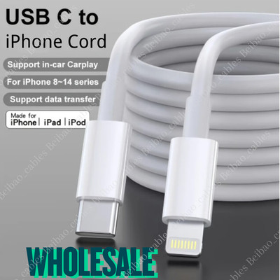 Bulk Lot 20W PD USB C Fast Charger Cable Type C Cord For iPhone14 13 12 11 8 X
