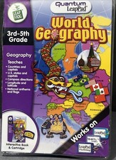 Leap Frog Quantum LeapPad Learning System Pad Book Cartridge World Geography 3rd