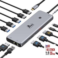 13 in 1 USB C Docking Station - Dual Monitor, 13-in-1 Docking Station USB C 