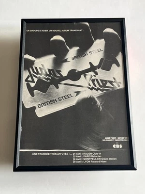 JUDAS PRIEST british steel "rare" ancienne publicité magazine encadrée 21x30cm - Photo 1/2