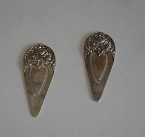 Pair of Rare S. Kirk & Son Vintage Sterling Silver clip Bookmarks