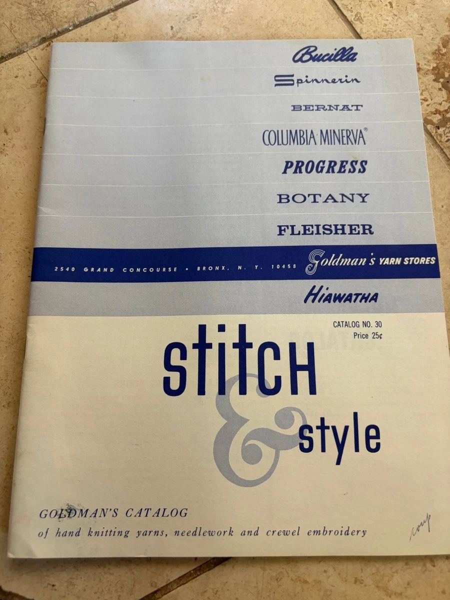 Catálogo Stitch and Style Goldmans Nº 30 Hilos Aguja Crewel Años 60 Bronx NY