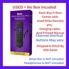 USED- Roku Voice Remote Pro Rechargeable with TV controls, lost remote