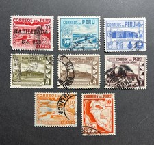 Lot Of 8 Peru Used Stamps 1938-1944 
