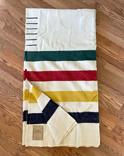 Faribault Woolen Mills Voyageur 100 Virgin Wool Striped Blanket 96x 103 in