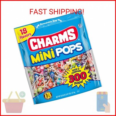 Charms Mini Pops, 18 Flavors, Individually Wrapped, Peanut Free, Gluten Free, 30