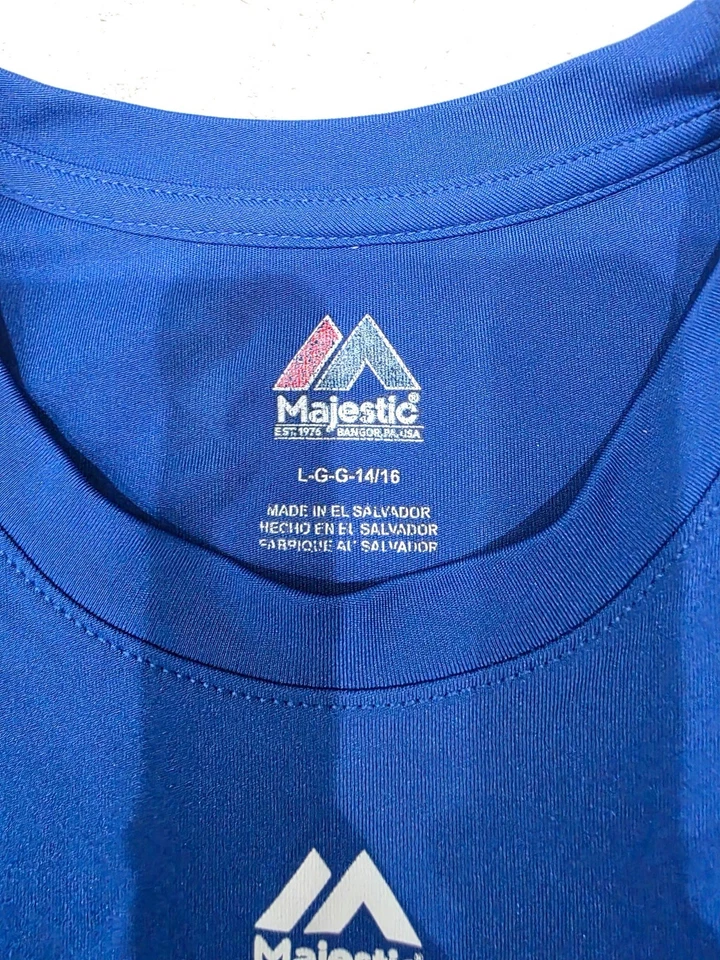 Camiseta Majestic Los Angeles Dodgers Clayton Kershaw #22 Azul Juvenil L Foto 4 de 4