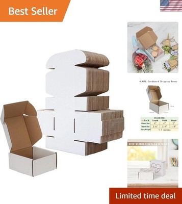 Brand New 4x4x2 White Small Corrugated Cardboard Mailer Box - 100 Pack