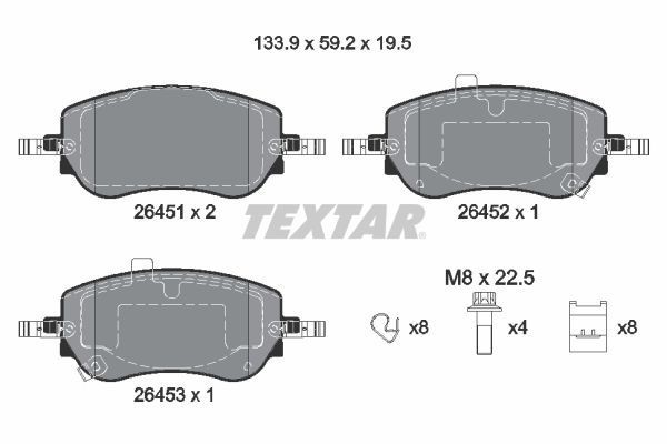 Textar Bremsbelagsatz, Scheibenbremse 2645101-image