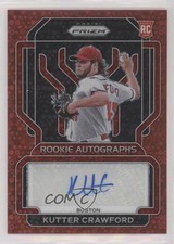 2022 Panini Prizm Rookie Red Donut Circle 9/35 Kutter Crawford #RA-KU Auto 0s1o