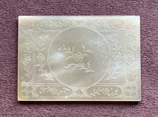 Victorian Engraved Chinese Mother of Pearl Gaming Counter Token