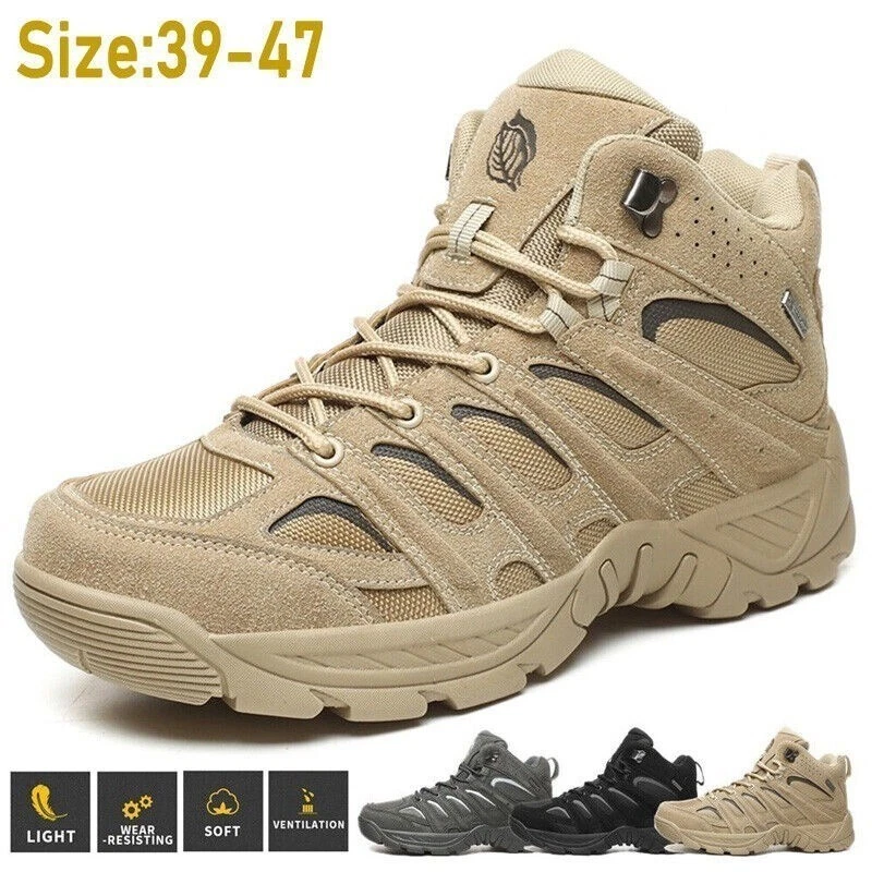 Mens Leather Walking Hiking Waterproof Ankle Boots Trainers Trekking Shoes Size
Opens in a new windo