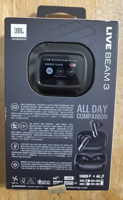 JBL Live Beam 3 True Wireless Noise Cancelling Earbuds - Black for