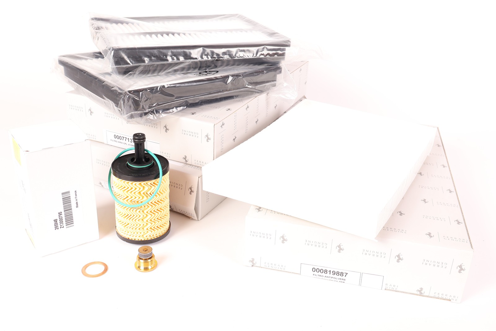 Romask1 Ferrari ROMA service kit - Oil filter, sump plug w/ gasket, air filters