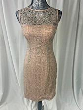 Adrianna Papell Women's Halter Illusion Neckline Sequin Embroidered Sheath Dress