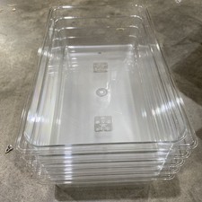 CAMBRO 1/1 GN POLYCARBONATE HOTEL PAN, 6" DEEP, 5pkCLEAR 16CW-135