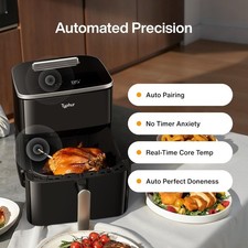 Typhur 8QT Sync Air Fryer with Built-in Wireless Meat Thermometer, 9-in-1 Smart