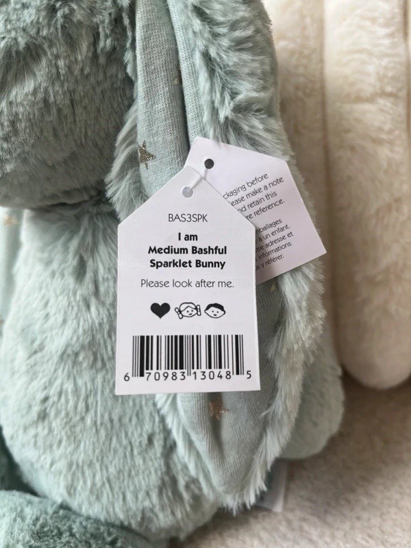 AUTHENTIC❗️NWT Jellycat Bashful Sparklet Bunny - MEDIUM