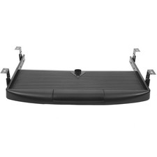 Black Keyboard Drawer Tray with Silent Slide Rail and Adjustable Keyboard Guide