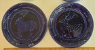 4 VTG LIDIA BARTH ART POTTERY BLUE PLATES, HAND PAINTED ANIMALS, TIHANY, HUNGARY — photo 5