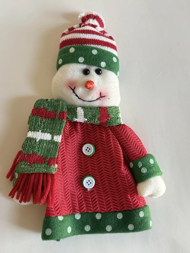 Cubiertas para botellas de vino de Navidad - Bolsas de regalo tejidas de Papá Noel, reno, rodolfo y muñeco de nieve Foto 2 de 4