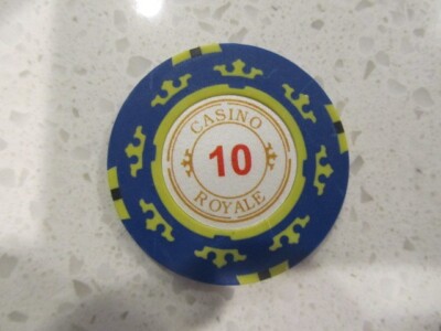 $10 Casino Royale Chip Blue & Yellow + FREE Las Vegas Nevada Poker Chip